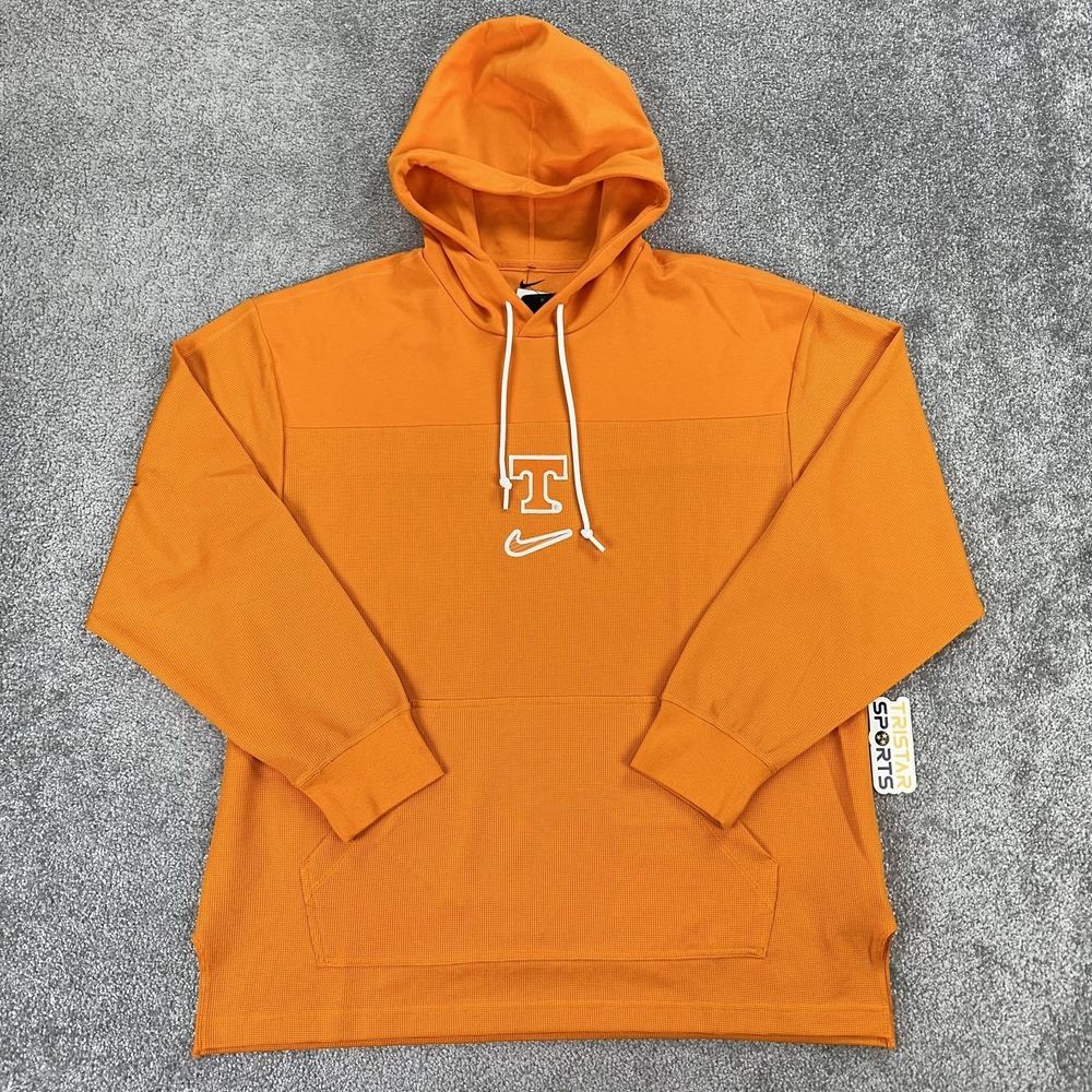 Tennessee Volunteers Hoodie Mens Large Orange Pullover Nike Waffle Knit Thermal
